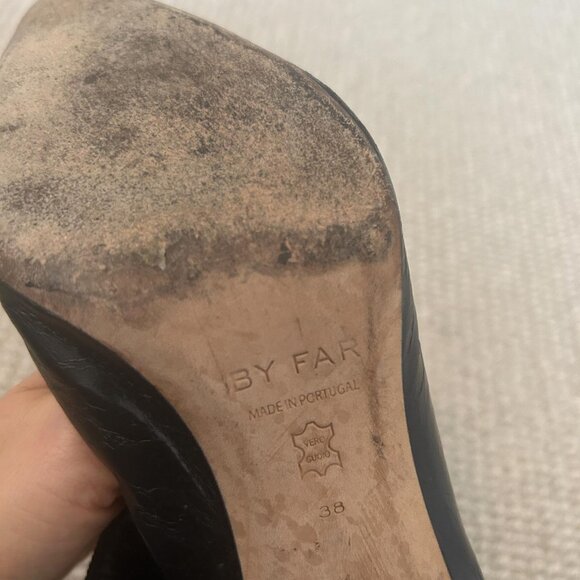 BY FAR STEVIE BLACK CREASED LEATHER BOOT - Picture 5 of 7